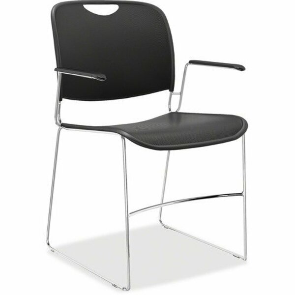 United Chair Co Chair, w/Arms, Stack, Polyshell, 22inx22-1/2inx31in, BK, 2PK UNCFE2PCFS03